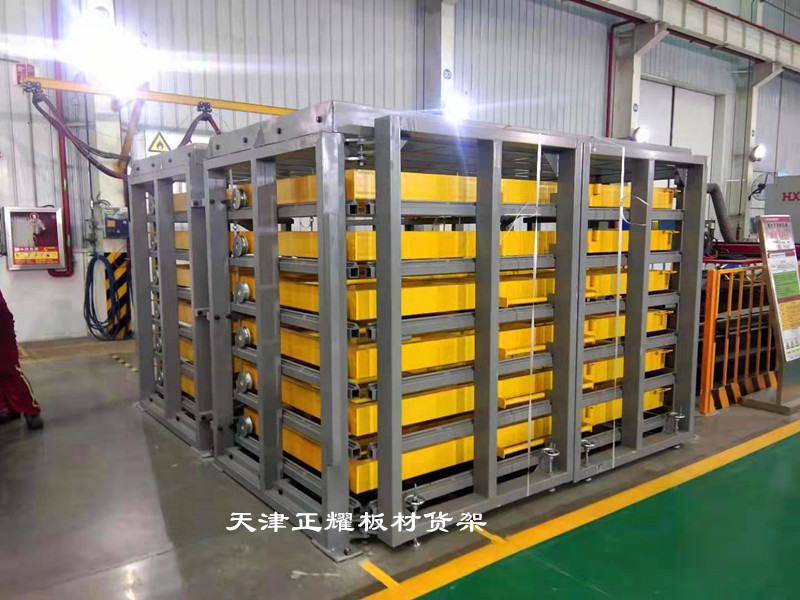 山西晉城放置鋼板的臥式鋼板貨架抽屜式擺放鋼板整齊