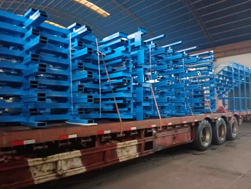 伸縮懸臂貨架雙車(chē)一起發(fā)貨江蘇車(chē)間物料存儲(chǔ)重型貨架