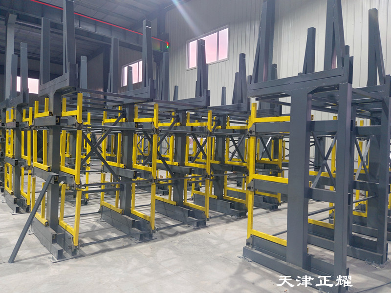 鋼管鋼材型材棒料車間立體存儲(chǔ)省空間方式伸縮懸臂貨架