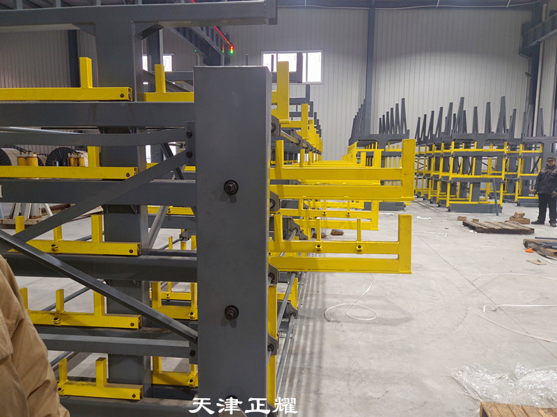 鋼管鋼材型材棒料車間立體存儲(chǔ)省空間方式伸縮懸臂貨架