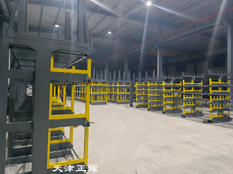 鋼管鋼材型材棒料車間立體存儲(chǔ)省空間方式伸縮懸臂貨架