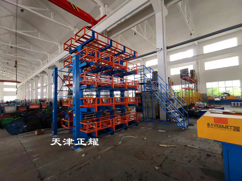 電纜盤電纜圓盤存放可伸縮式手搖電纜盤貨架省空間