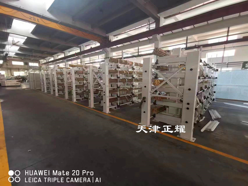 湖北宜昌建材鋼材型材管材存放伸縮式懸臂貨架省空間