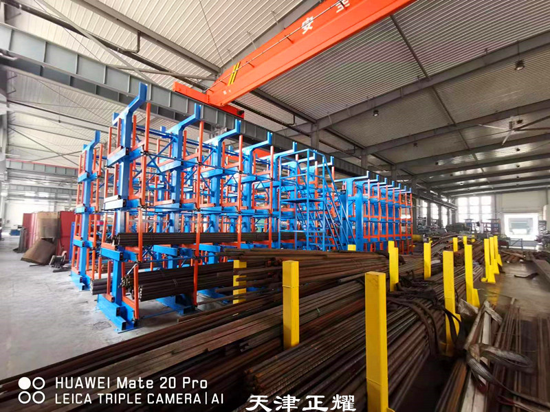 山東臨沂鋼材管材棒料鋁型材銅排軸存放伸縮懸臂貨架