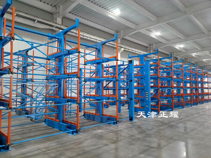 伸縮式懸臂貨架來解決車間物料長料立體存儲(chǔ)問題