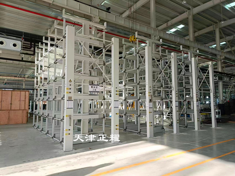 管材鋼材型材圓鋼片料軸以及不規(guī)則產(chǎn)品存儲理想選擇伸縮懸臂貨架