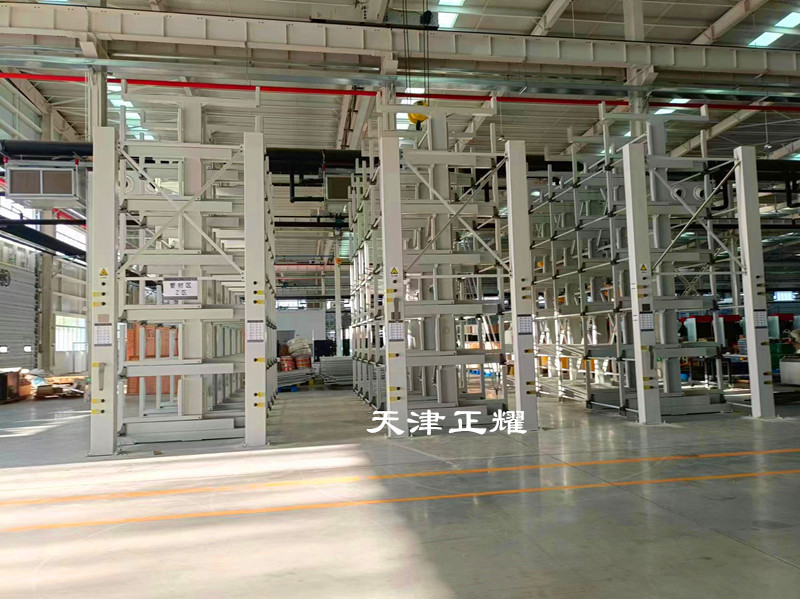 管材鋼材型材圓鋼片料軸以及不規(guī)則產(chǎn)品存儲理想選擇伸縮懸臂貨架