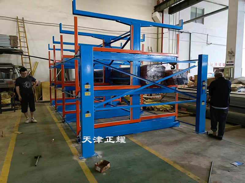 超寬伸縮式懸臂貨架存放2捆3捆鋼材省空間承重力強