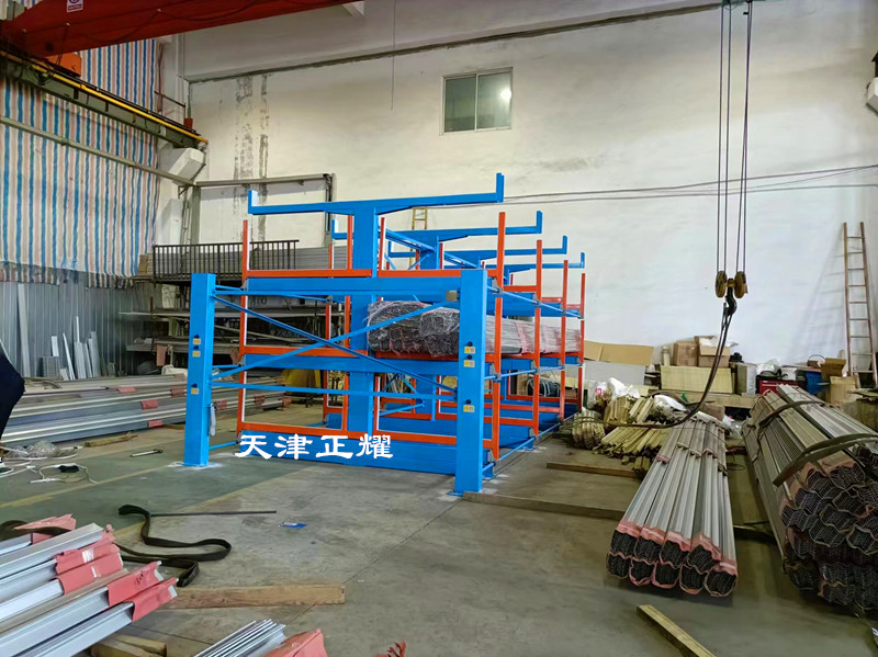 超寬伸縮式懸臂貨架存放2捆3捆鋼材省空間承重力強