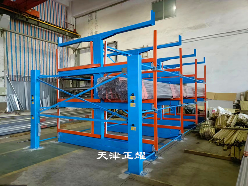 超寬伸縮式懸臂貨架存放2捆3捆鋼材省空間承重力強