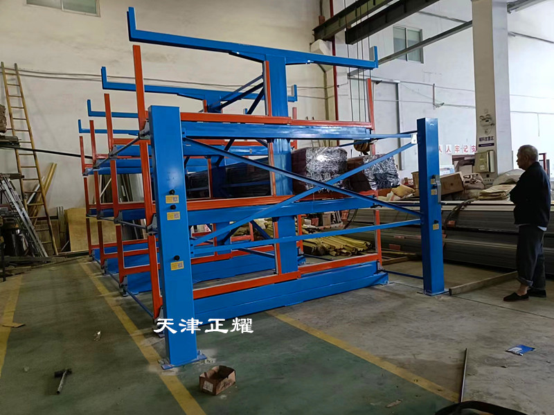 超寬伸縮式懸臂貨架存放2捆3捆鋼材省空間承重力強