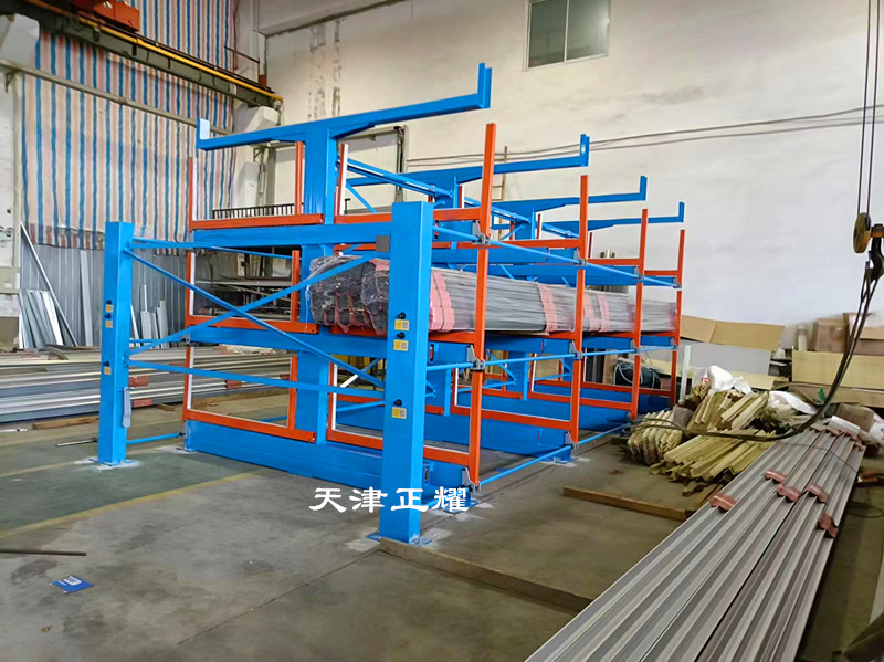 鋁管、鋁型材、鋁棒、銅棒新型存儲方式伸縮式懸臂貨架