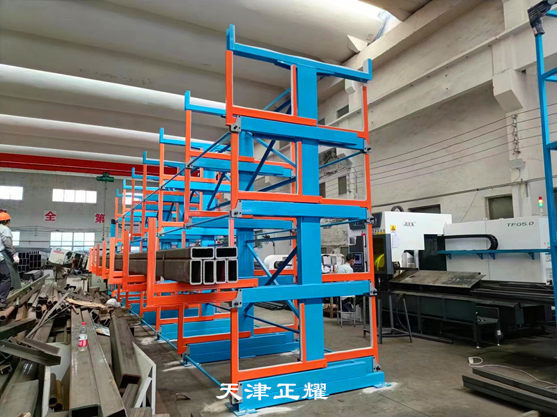 大量長料存儲省空間便于管理的伸縮式懸臂貨架