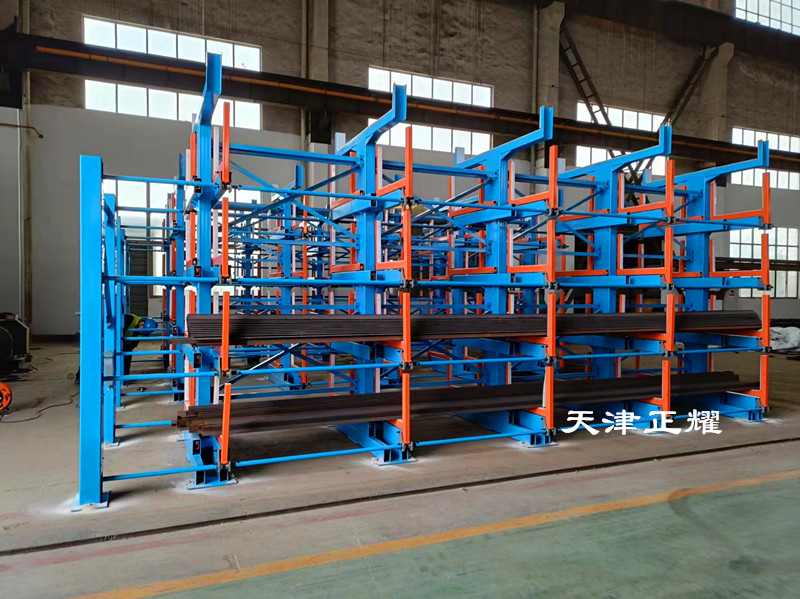 大量長料存儲省空間便于管理的伸縮式懸臂貨架