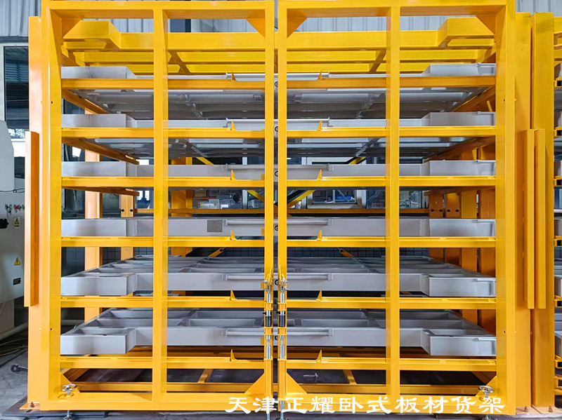多層板材貨架分類擺放板材清晰好找料吊車存取快捷