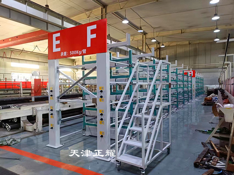 管材鋁型材鋼材棒料立體存儲方式伸縮式懸臂貨架