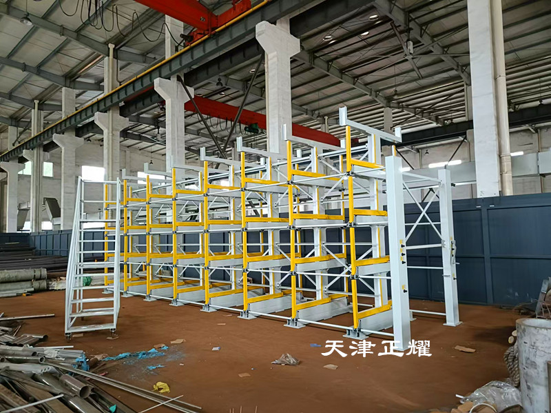 管材存儲離不開的伸縮式懸臂貨架