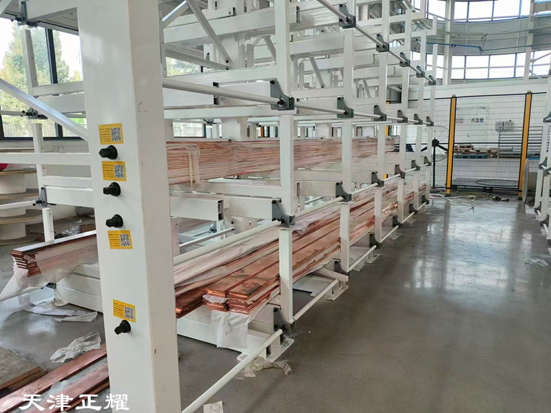伸縮式懸臂貨架成為管材棒料銅排型材立體存儲新選擇