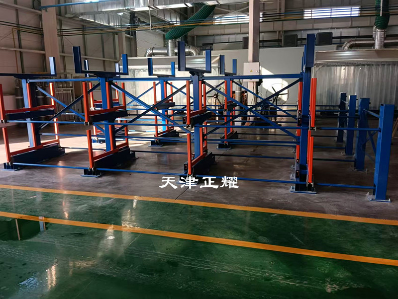 伸縮懸臂貨架吊車存取方便快捷省時(shí)省力省成本