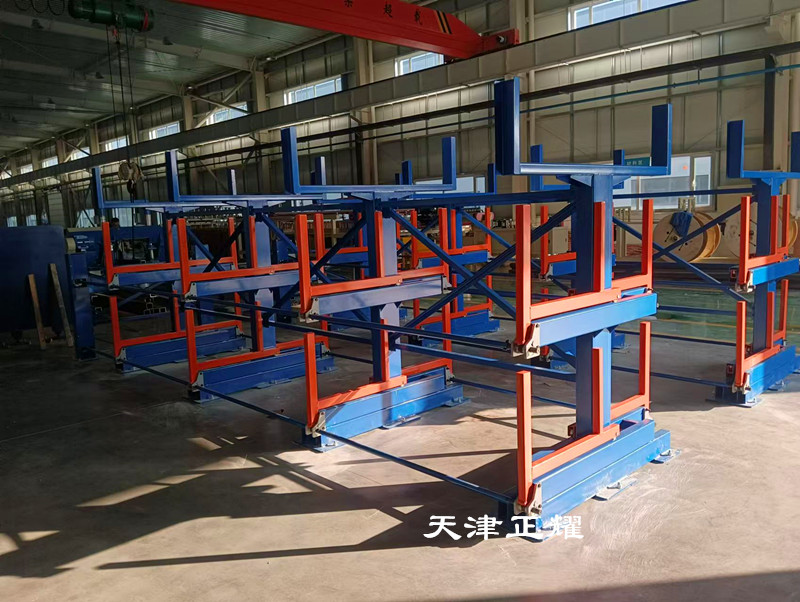 伸縮式圓鋼貨架存儲量高分類擺放幾十種圓鋼整齊清晰