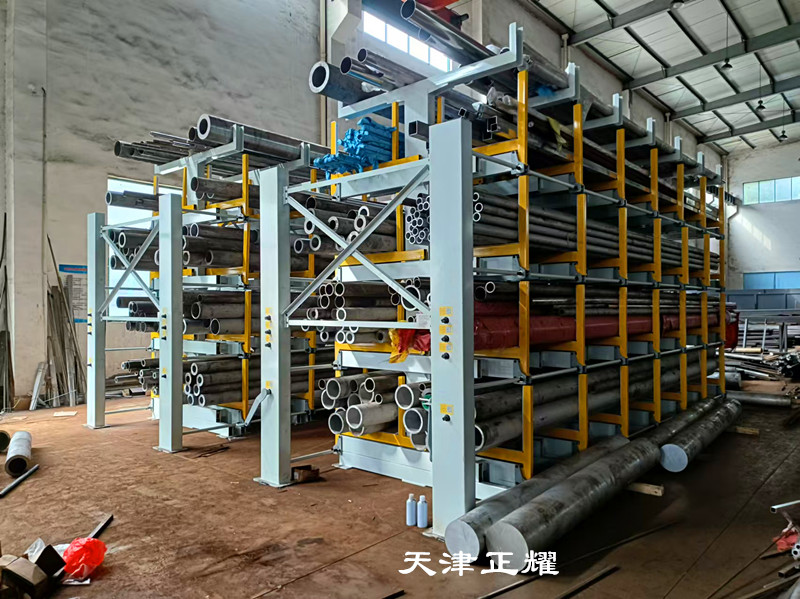 伸縮式懸臂貨架在管材類產品存儲中起到關鍵作用