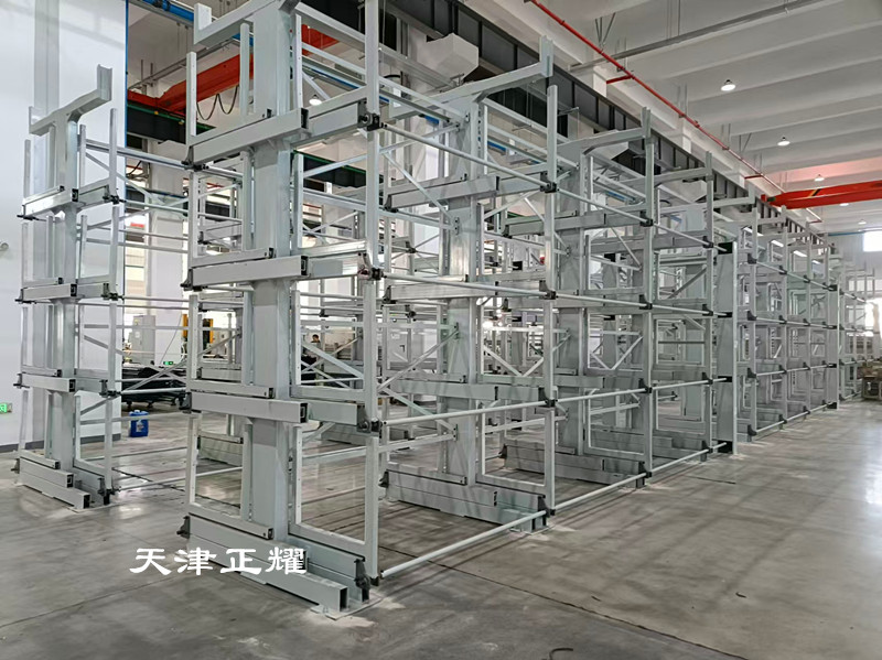 伸縮式懸臂貨架存儲重型材料省地量大使用方便