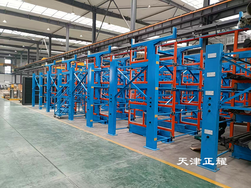 重型圓鋼伸縮式貨架存儲量高占地小存取找料便捷