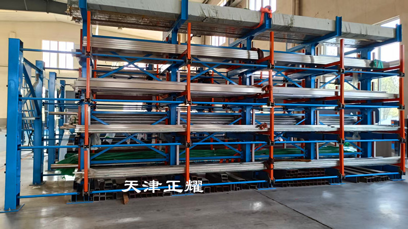 型材料架伸縮懸臂式設計吊車存取省空間方便存取找料