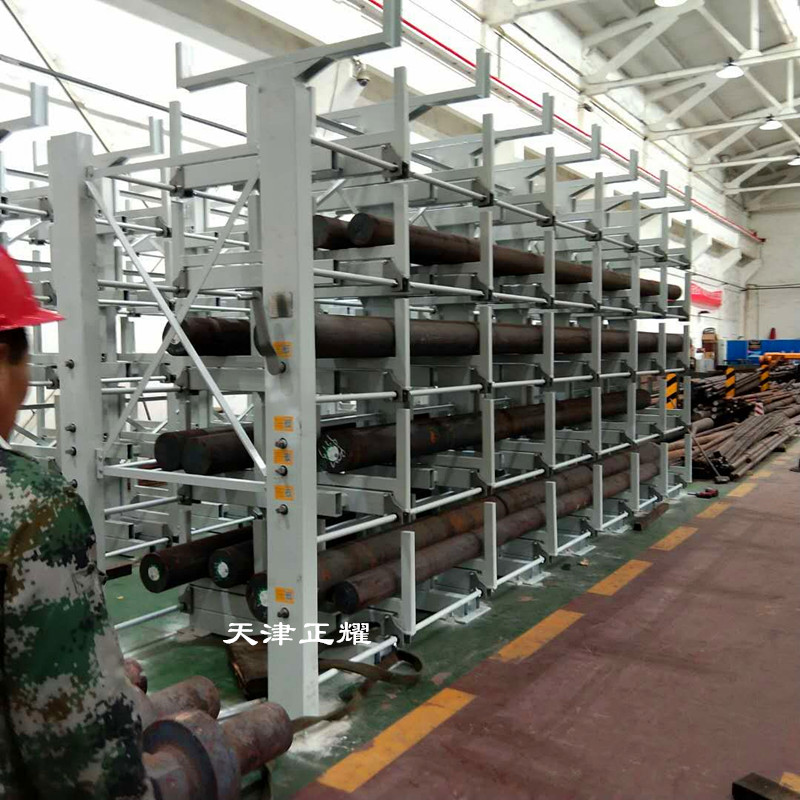 車間圓鋼立體存放新設(shè)備懸臂伸縮式圓鋼貨架