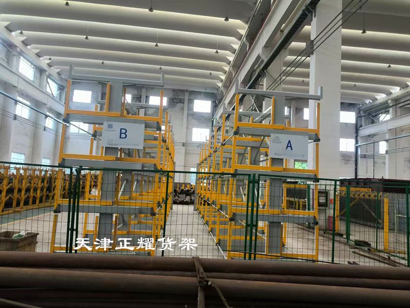 6米伸縮式圓管存放架吊車存取單人操作省時(shí)省力