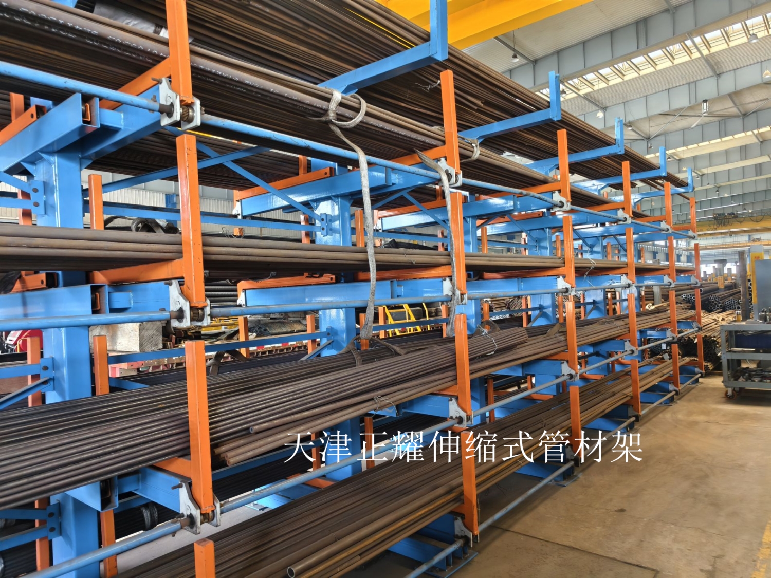 鋸床車間圓鋼棒料存儲架 手搖伸縮式懸臂貨架 槽鋼架