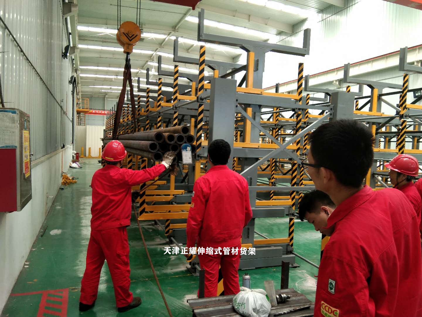 正耀伸縮式管材貨架 立體線邊架 12米鋼管儲存架
