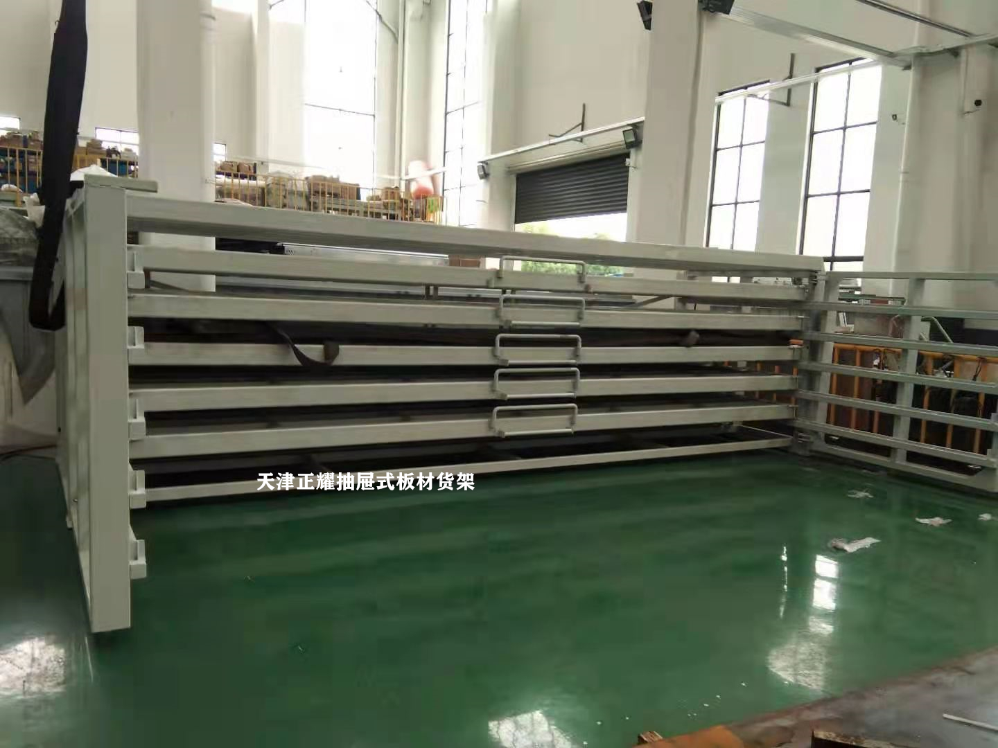 山東激光切割車間抽屜式板材貨架 不銹鋼板存儲架